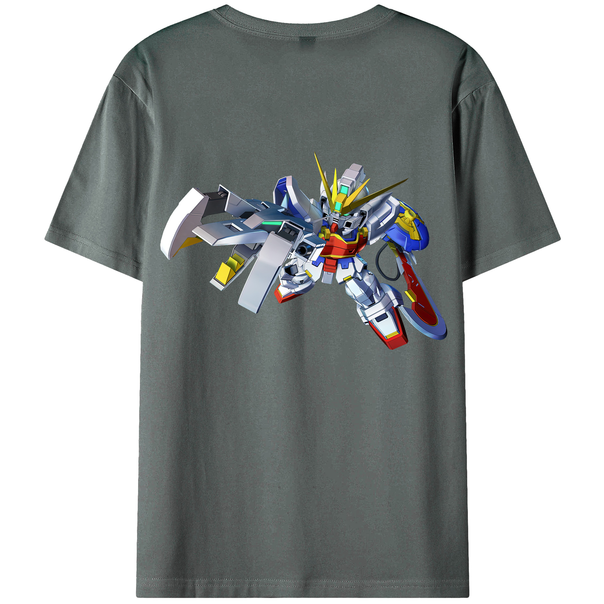 （画像用） 機動戦士ガンダム Mobile Suit Gundam 綿100％ メンズ半袖Tシャツ（バックプリント） 通気性